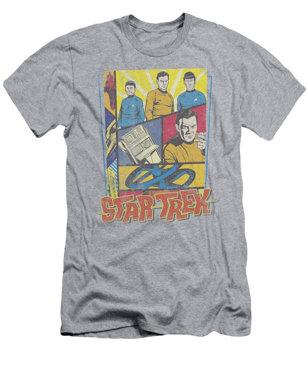 Star Trek T-Shirt featuring the digital art Star Trek - Vintage Collage by Brand A