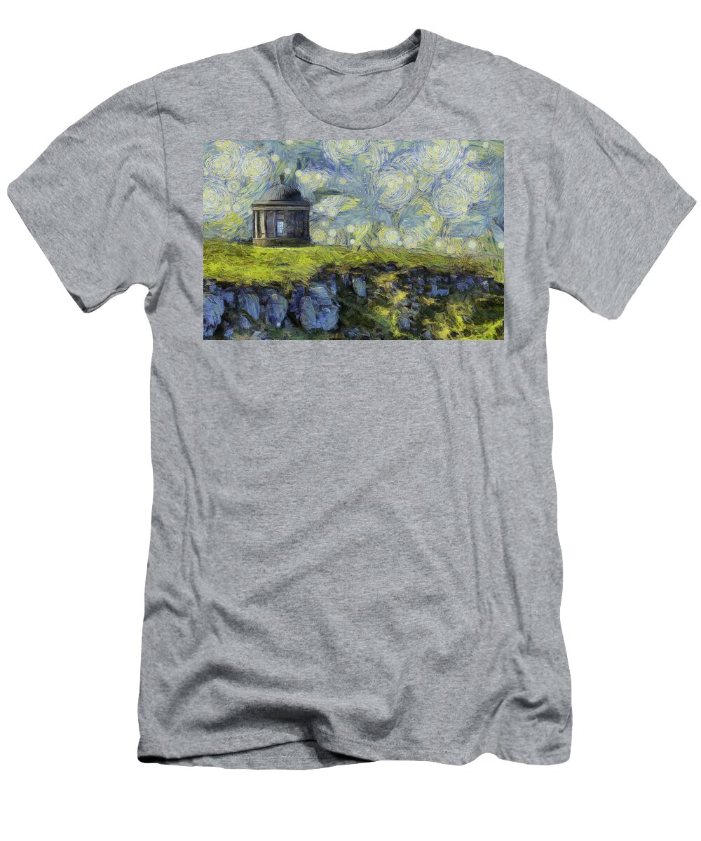 Ireland T-Shirt featuring the photograph Starry Mussenden Temple by Nigel R Bell