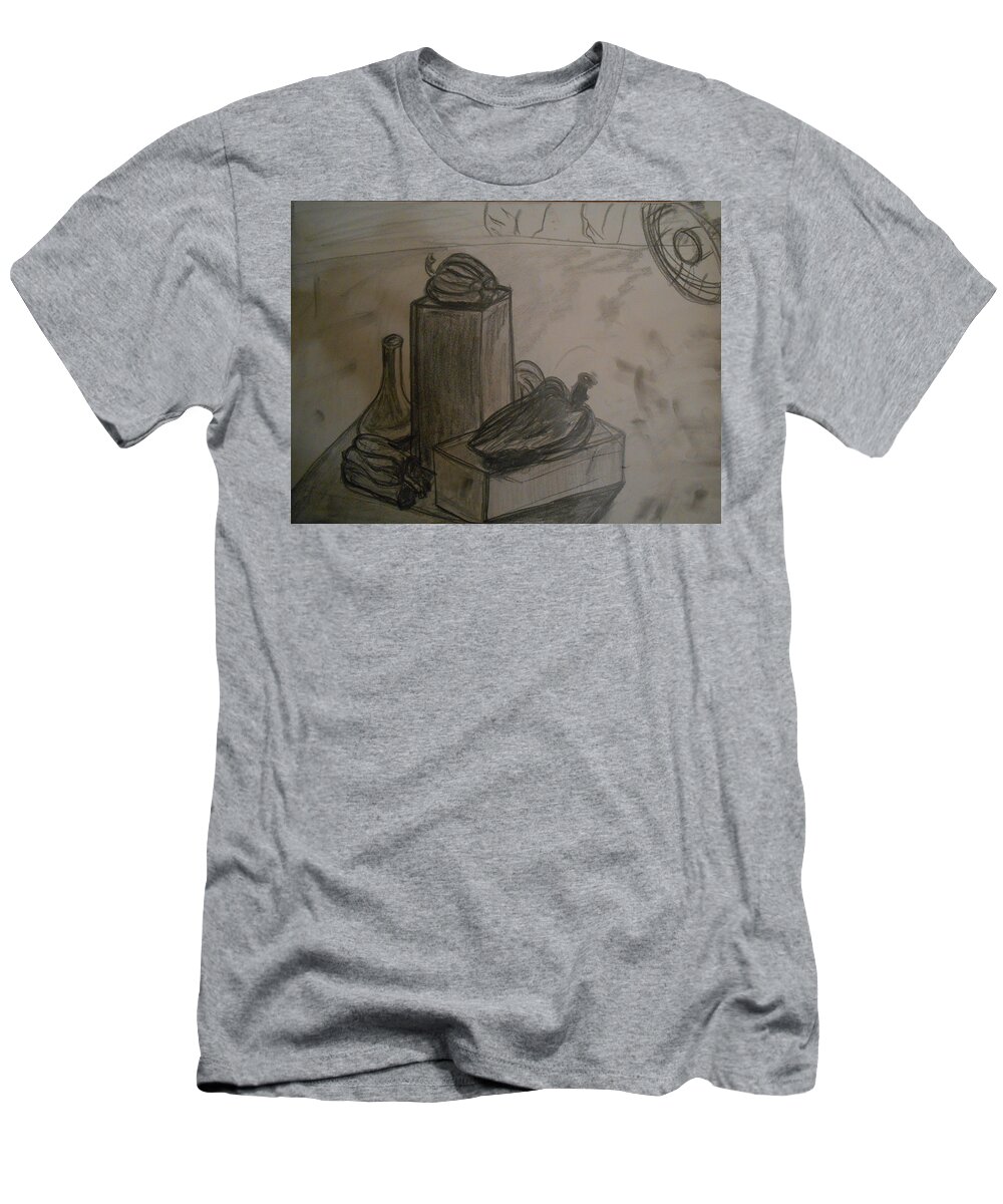 Drawing T-Shirt featuring the drawing Still Life Drawing with Bell Peppers by Shea Holliman