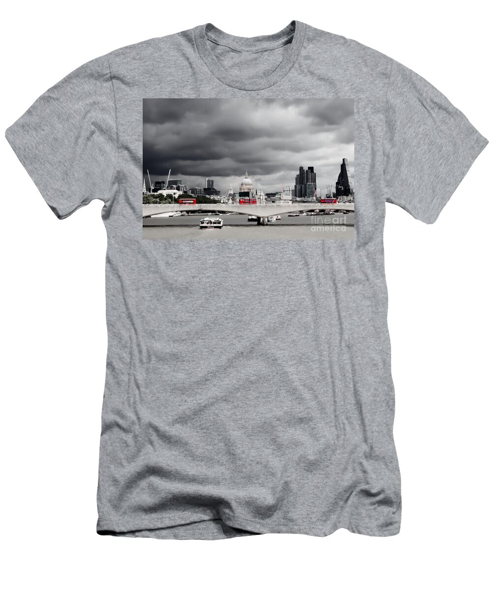England T-Shirt featuring the photograph Stormy Skies over London by Jeremy Hayden