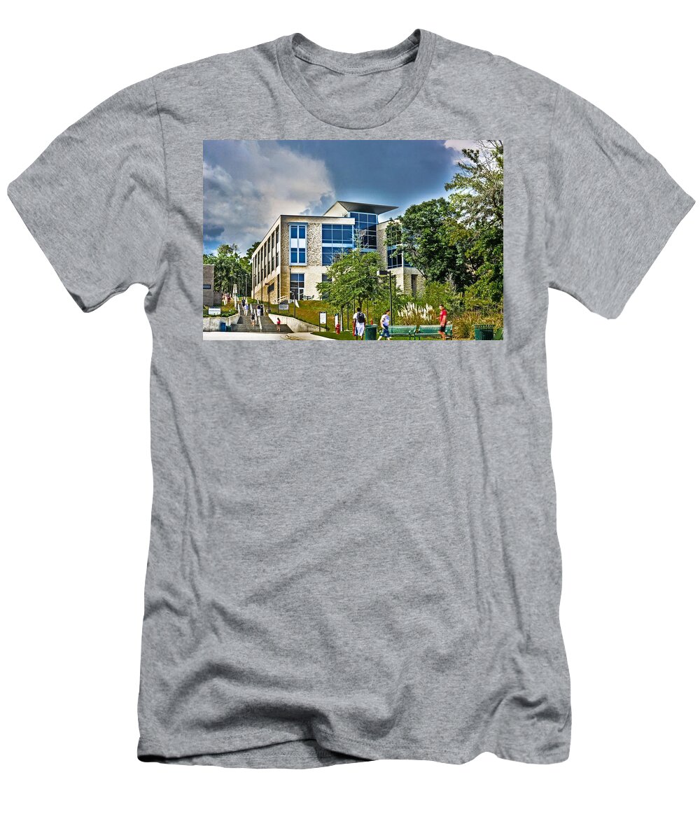 Uwf T-Shirt featuring the photograph Students on Campus by Jon Cody