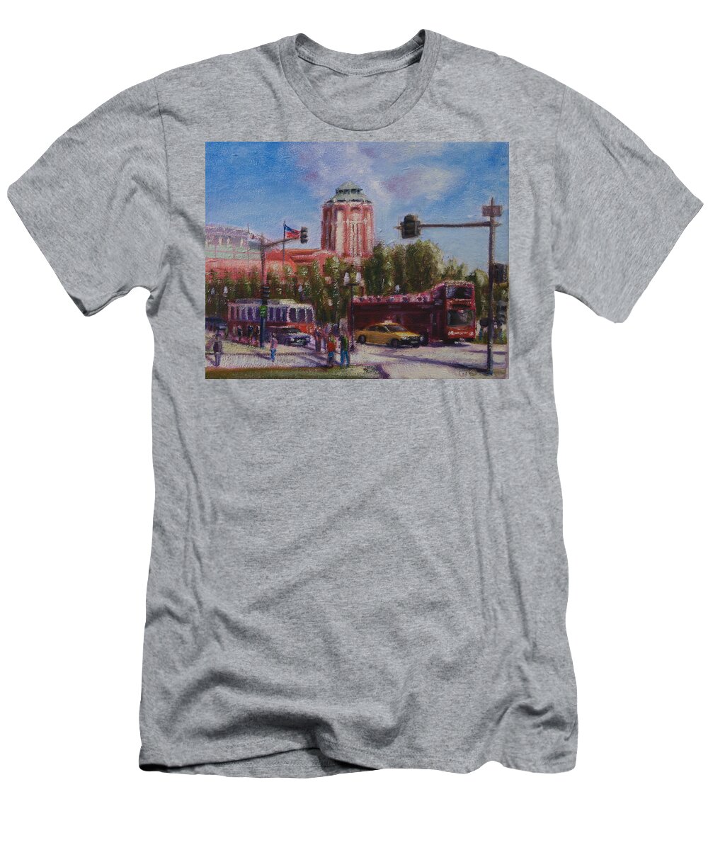 Chicago T-Shirt featuring the painting Summer At Navy Pier by Will Germino