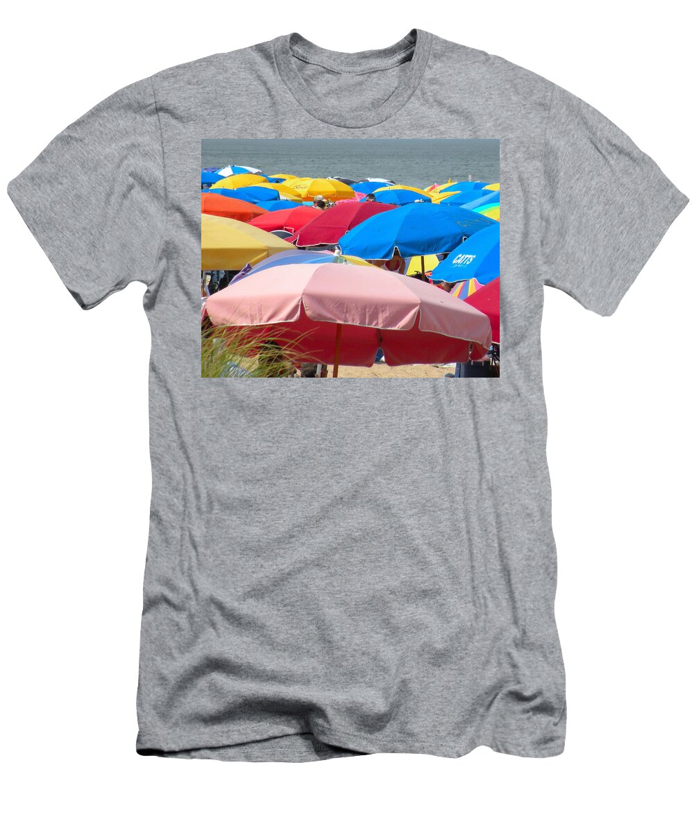 Beach T-Shirt featuring the photograph Sunbrellas by Kim Bemis