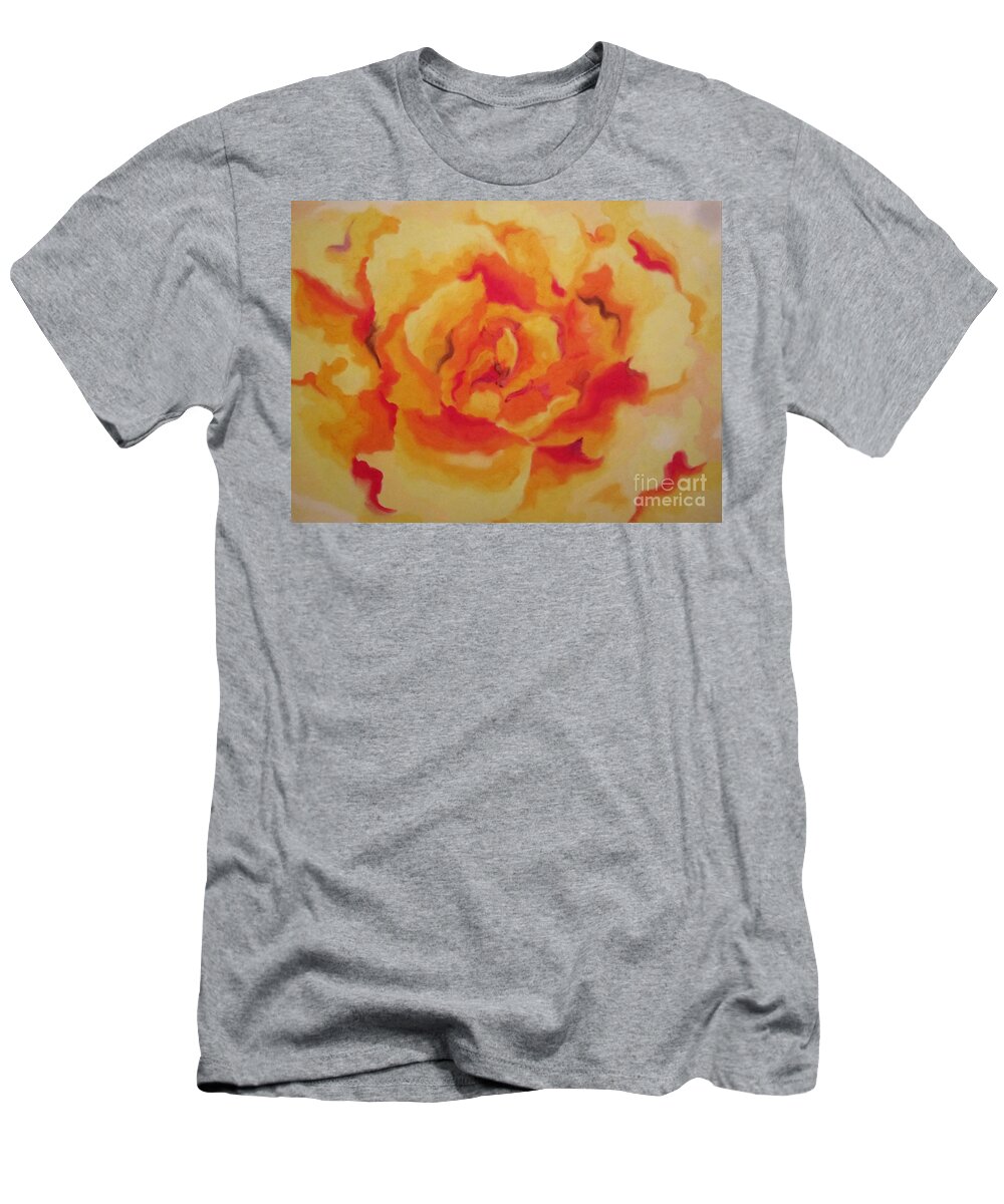 Pastel T-Shirt featuring the pastel Sunburst Rose by Kathleen Allen