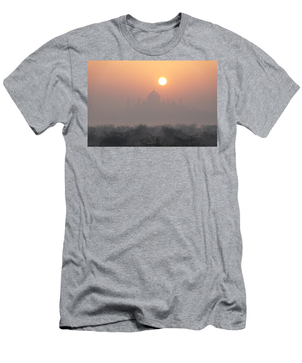 Taj Mahal T-Shirt featuring the photograph Sunrise over the Taj by Elena Perelman