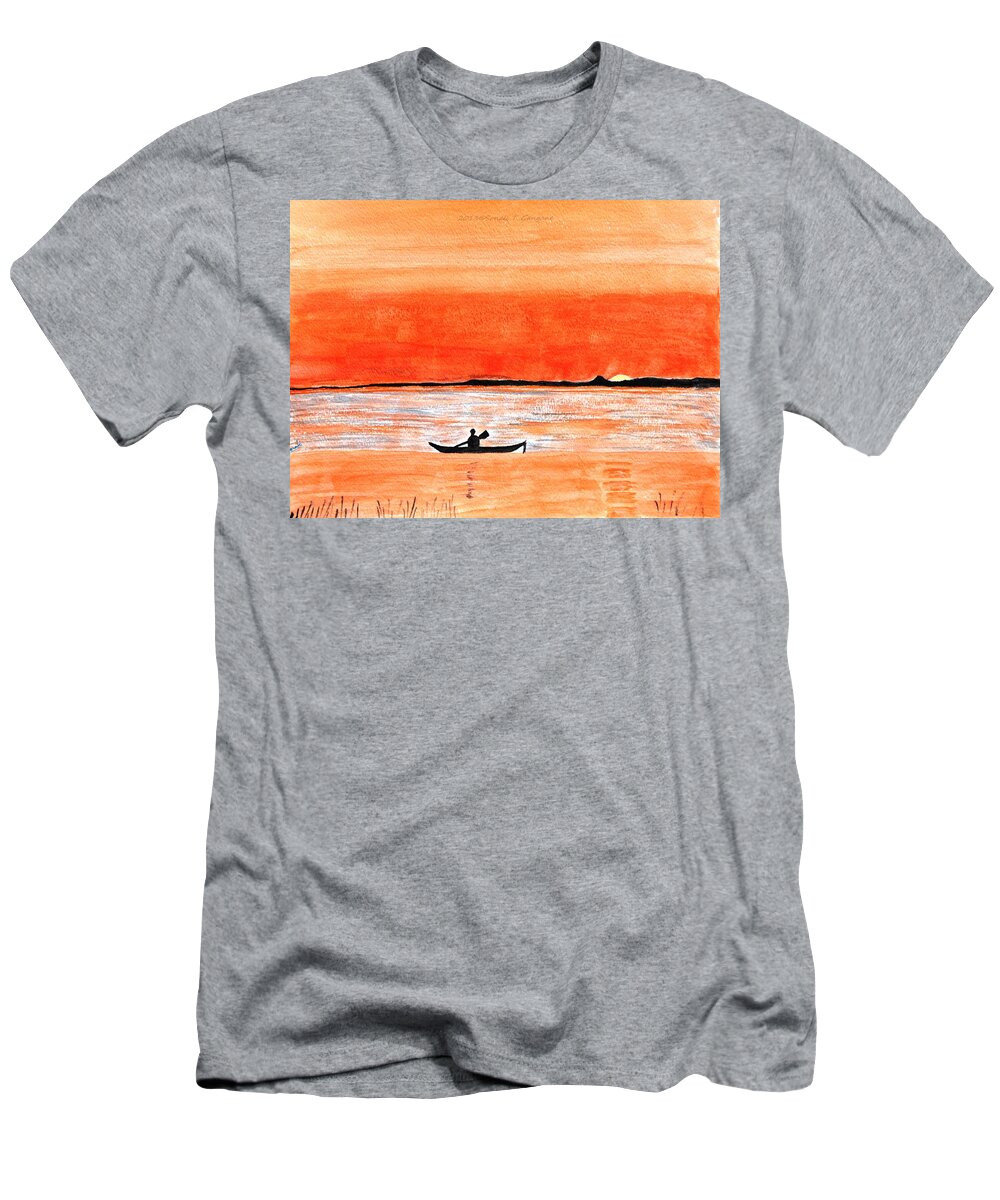 Sunrise T-Shirt featuring the painting Sunrise Sail by Sonali Gangane
