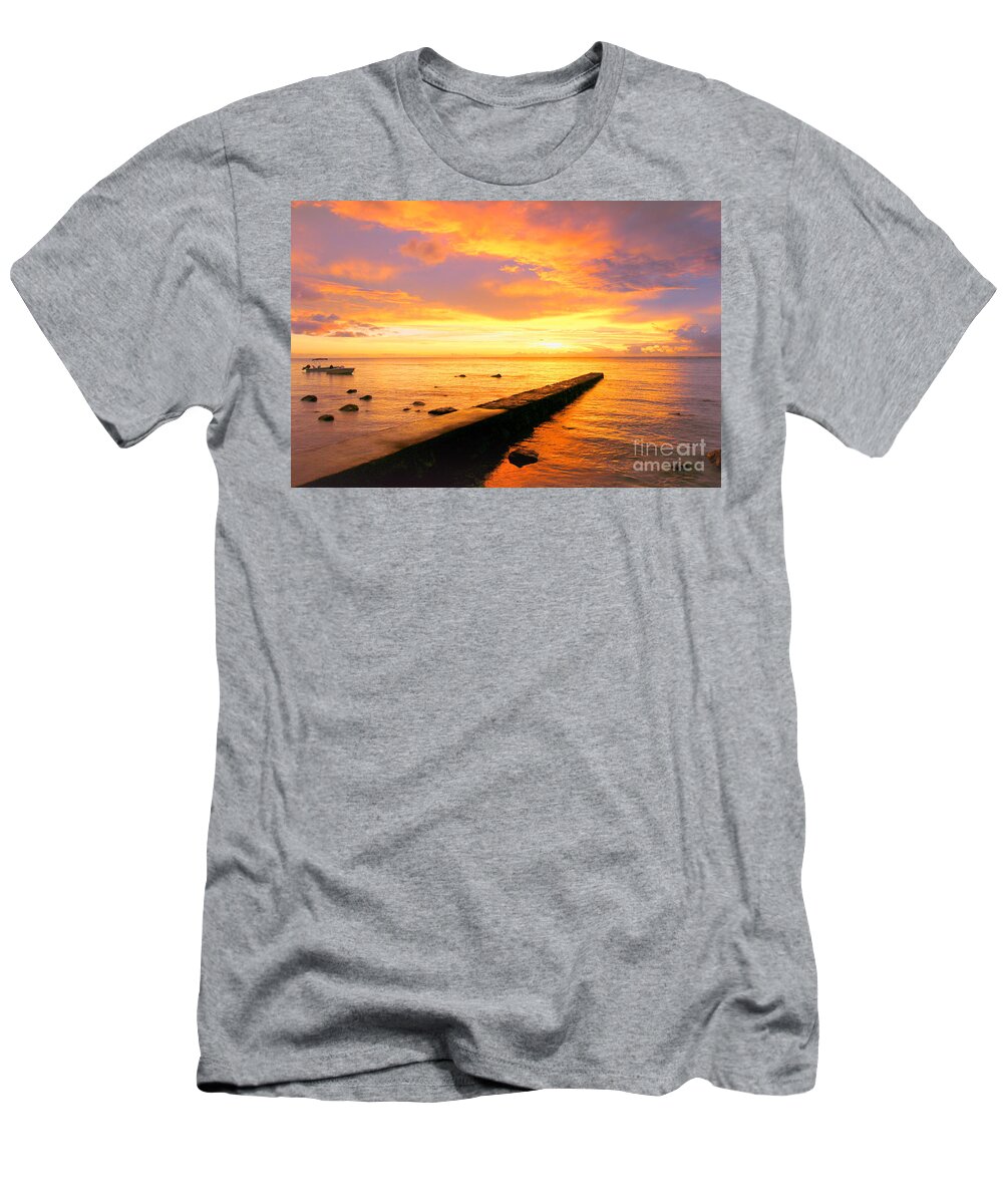 Sunset T-Shirt featuring the photograph Sunset at Mauritius by Amanda Mohler