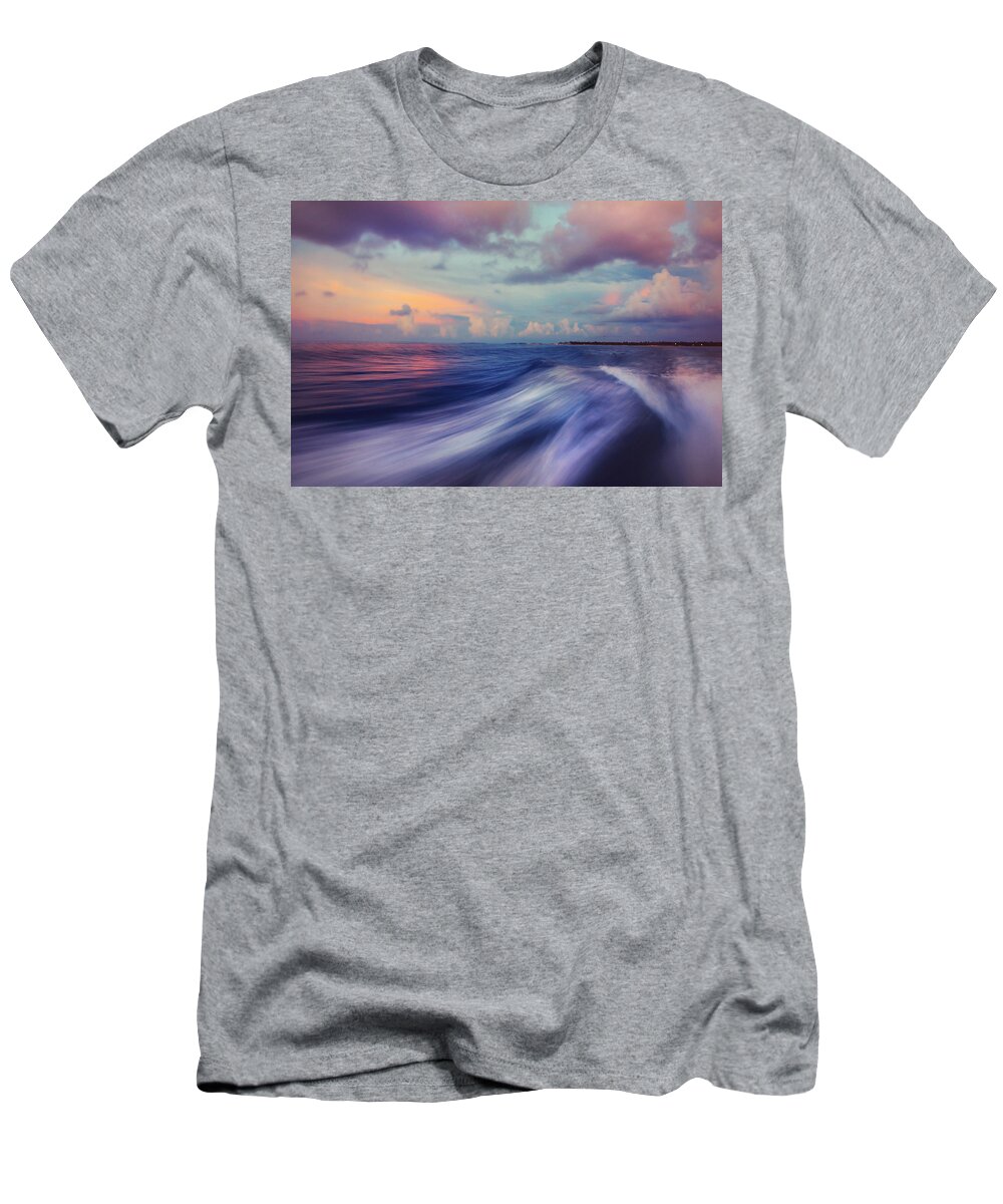 Maldives T-Shirt featuring the photograph Sunset Wave. Maldives by Jenny Rainbow