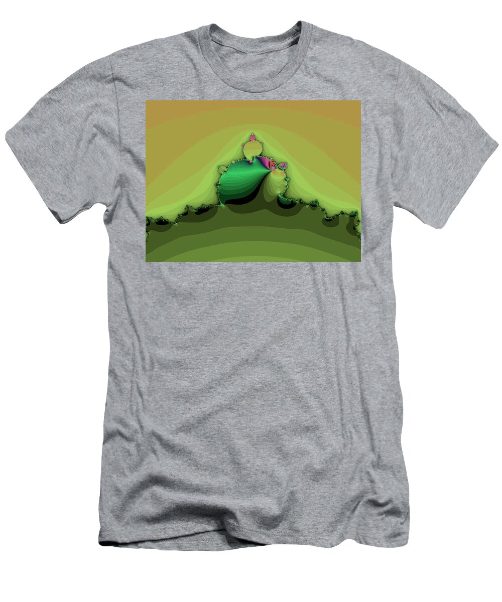 Fractal Art T-Shirt featuring the digital art Swirling Peaks by Judith Chantler