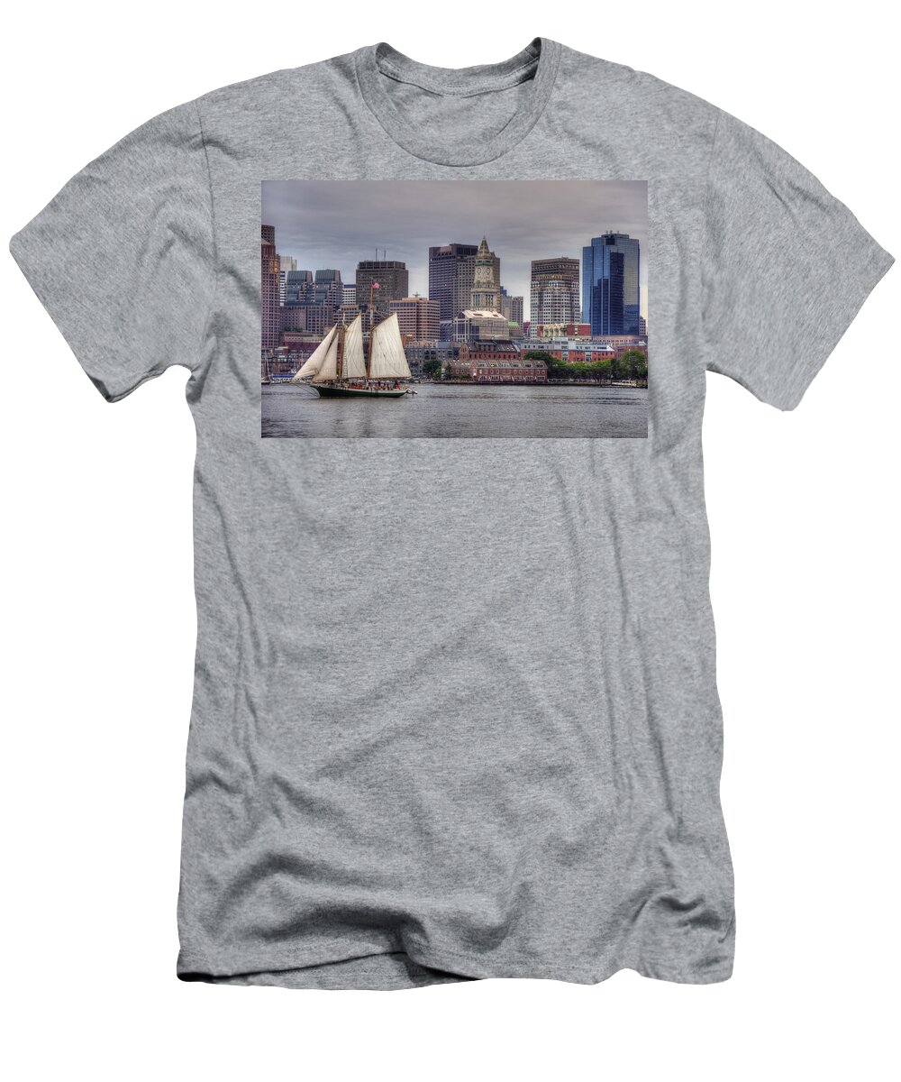 Boston T-Shirt featuring the photograph Tall Ships on Boston Harbor by Joann Vitali
