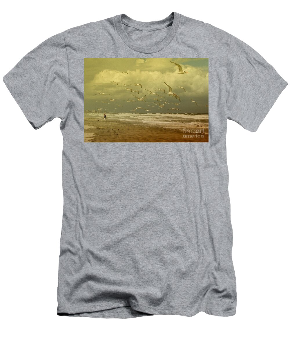 Terns T-Shirt featuring the photograph Terns in the Clouds by Deborah Benoit