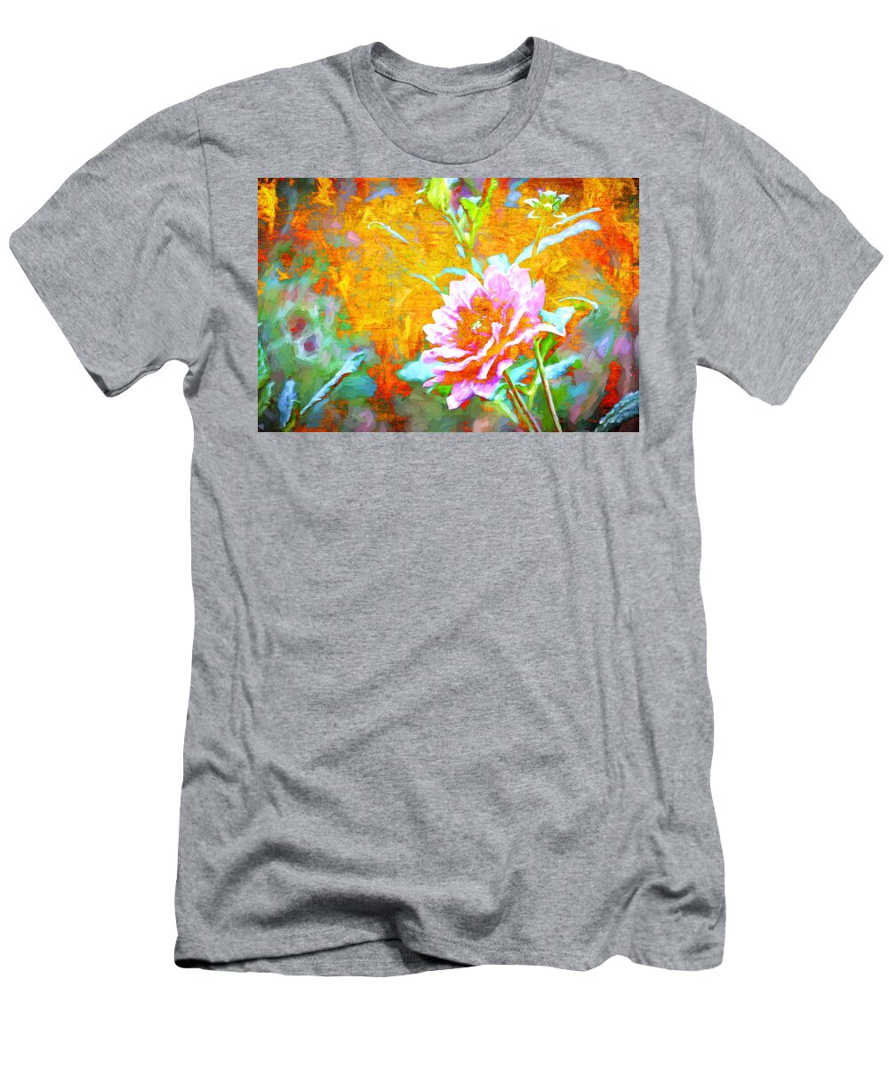 Dahlia T-Shirt featuring the photograph Textured Dahlia Perfection by Alice Gipson