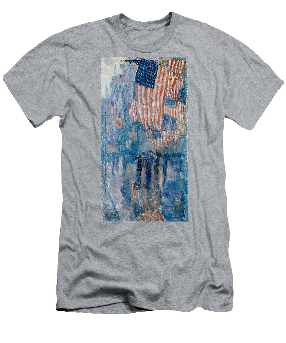 The Avenue In The Rain T-Shirt featuring the painting The Avenue in the Rain by Georgia Fowler