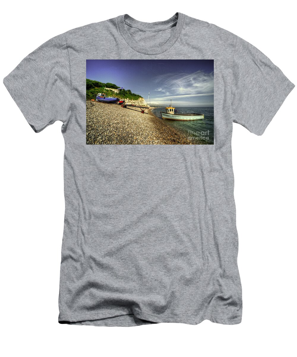 Beer T-Shirt featuring the photograph The Beach at Beer by Rob Hawkins