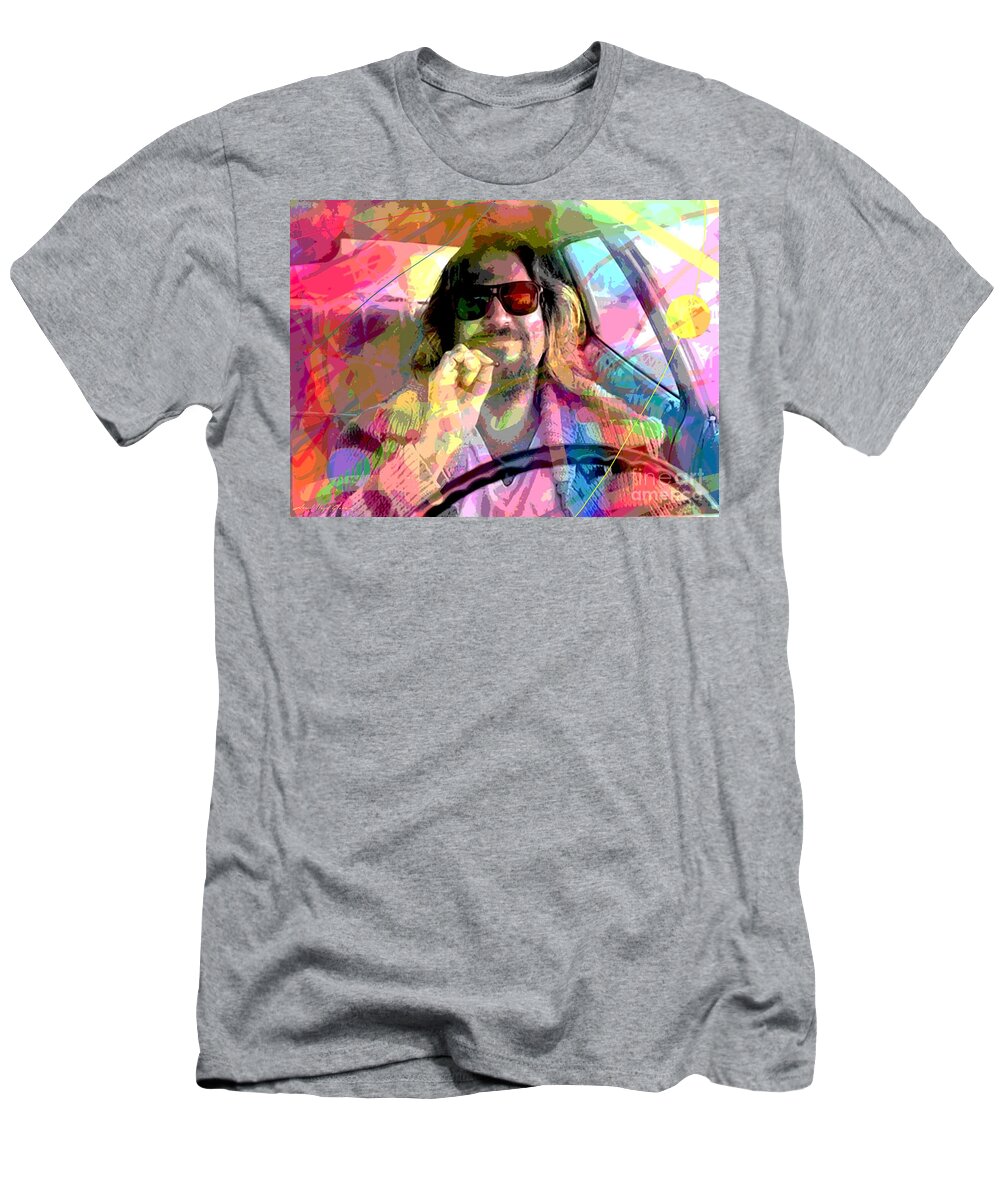 Jeff Bridges T-Shirt featuring the painting The Big Lebowski by David Lloyd Glover