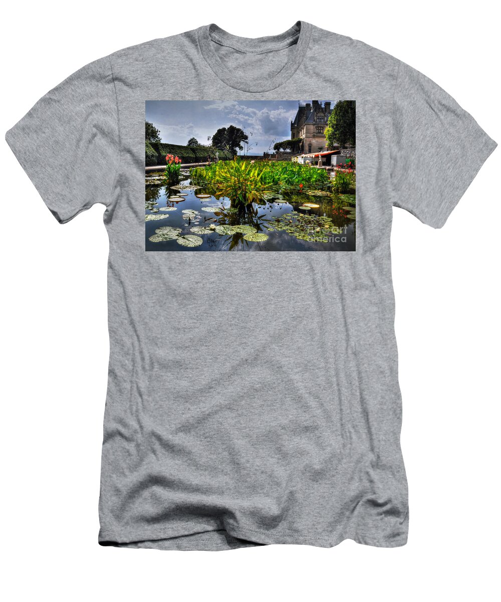 The Biltmore Estate Gardens T-Shirt featuring the photograph The Biltmore Estate Gardens by Savannah Gibbs