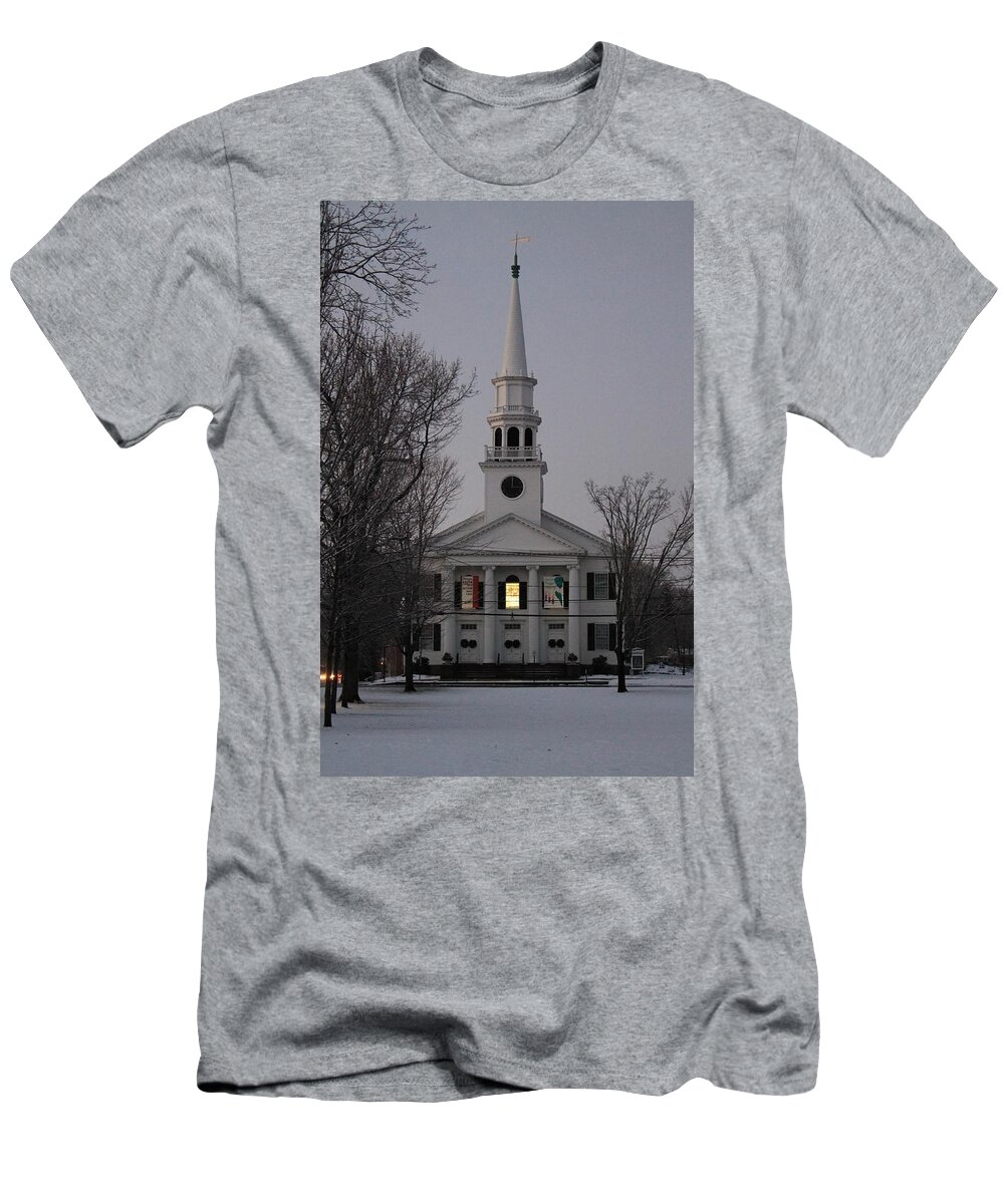 Guilford T-Shirt featuring the photograph The Congregational Church by Catie Canetti