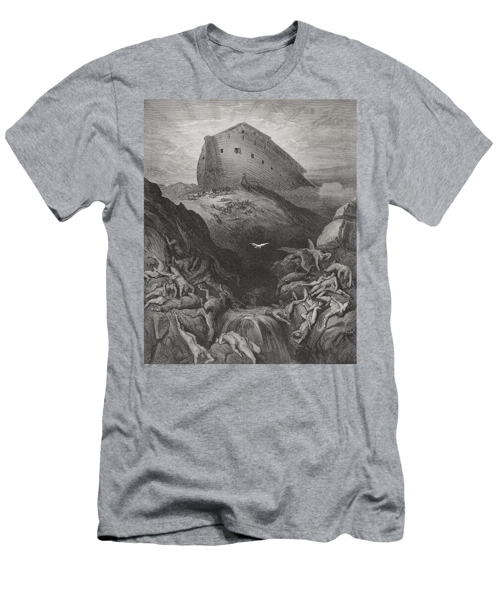 Noah's T-Shirt featuring the painting The Dove Sent Forth From The Ark by Gustave Dore