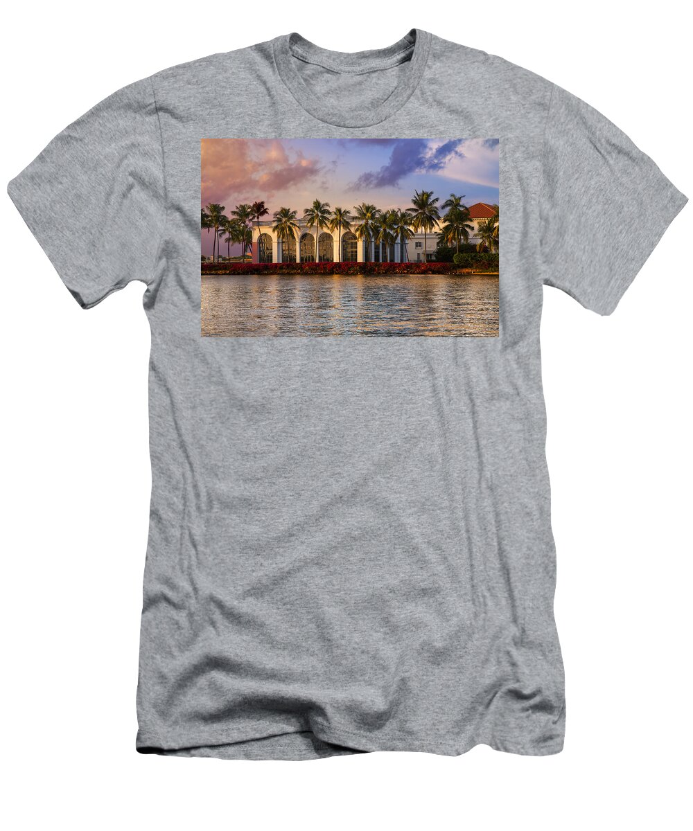 Clouds T-Shirt featuring the photograph The Flagler Museum by Debra and Dave Vanderlaan