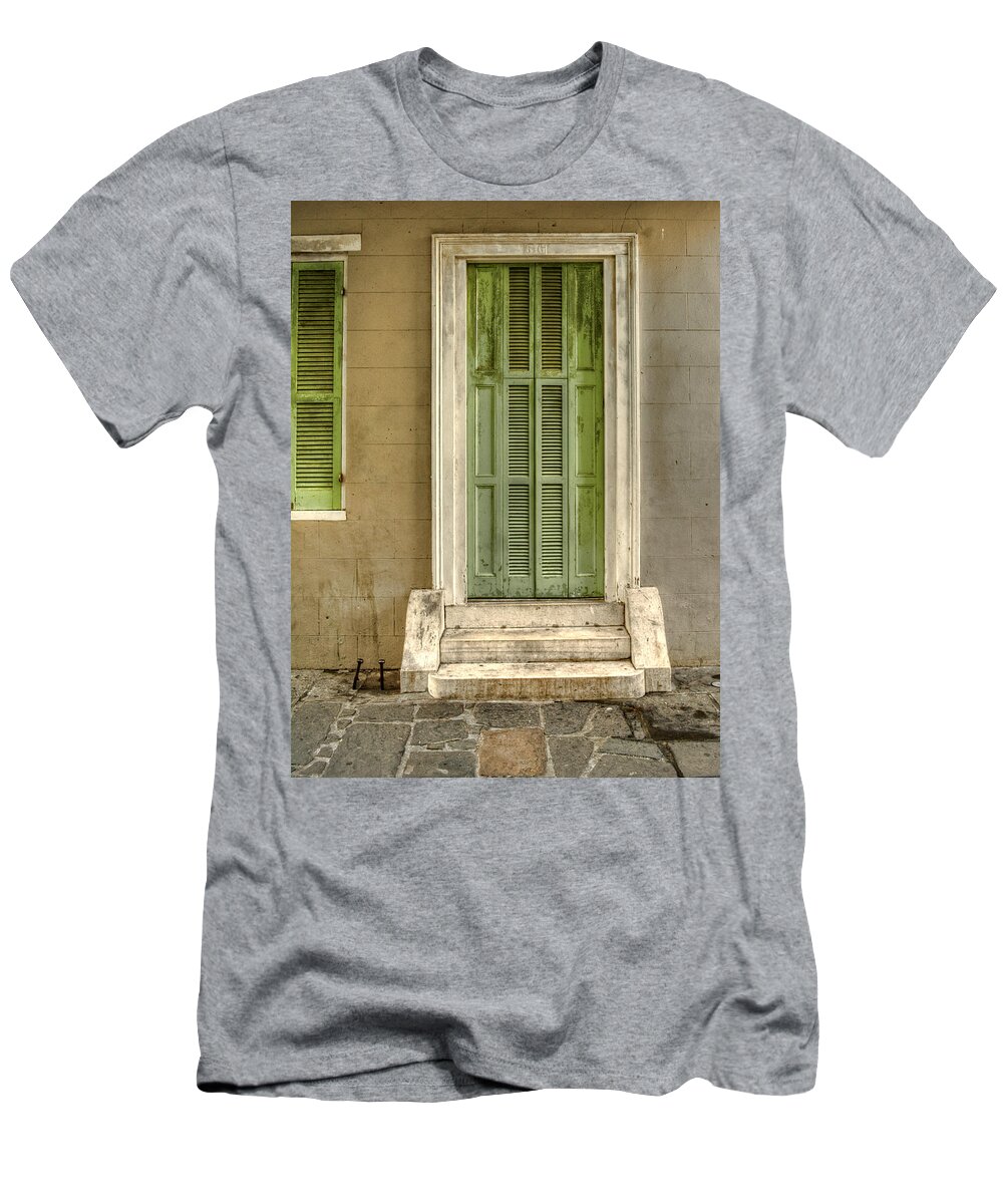 Jackson House T-Shirt featuring the photograph The Jackson House Door by Greg and Chrystal Mimbs