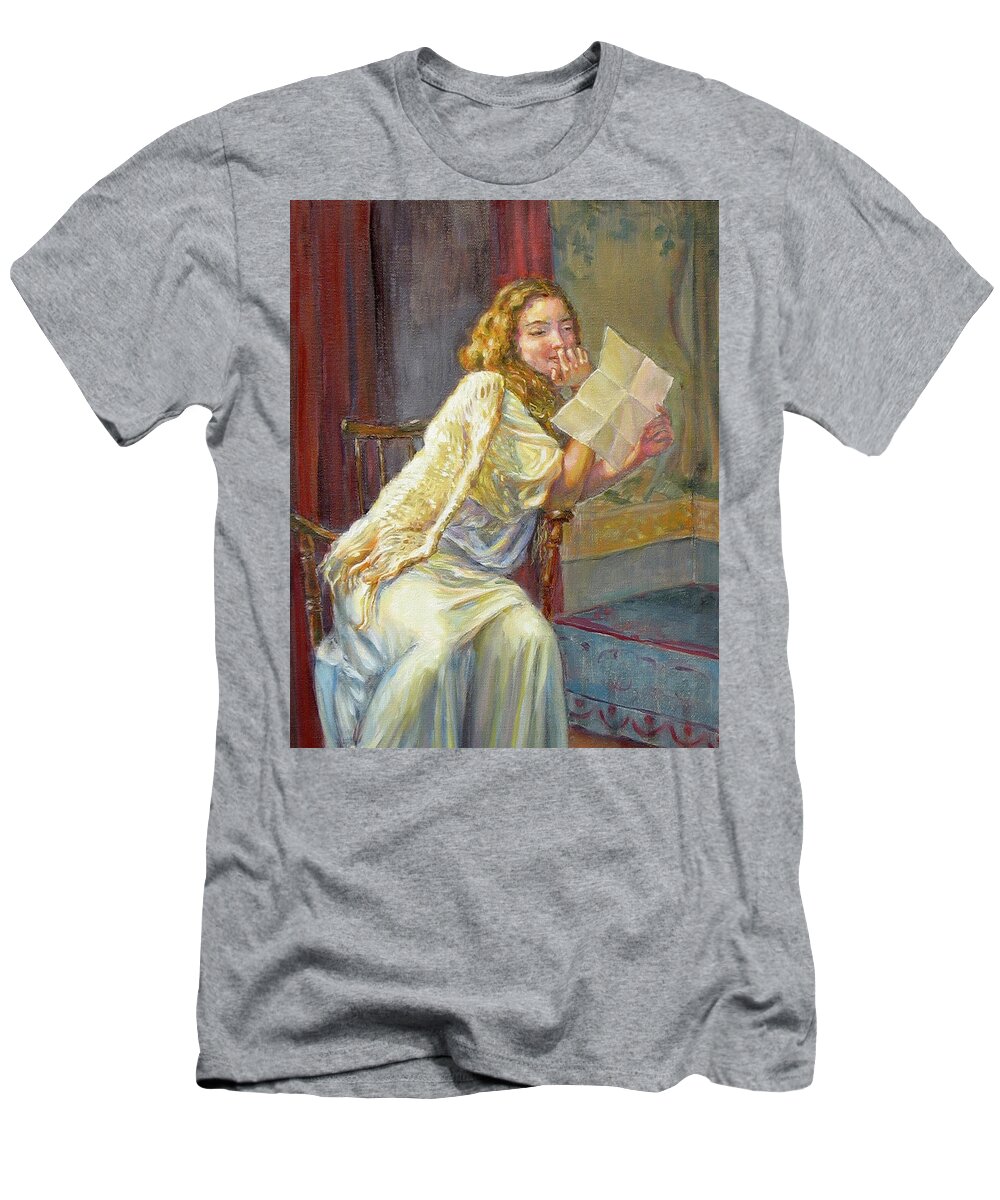 Impressionism T-Shirt featuring the painting The love letter by Dominique Amendola