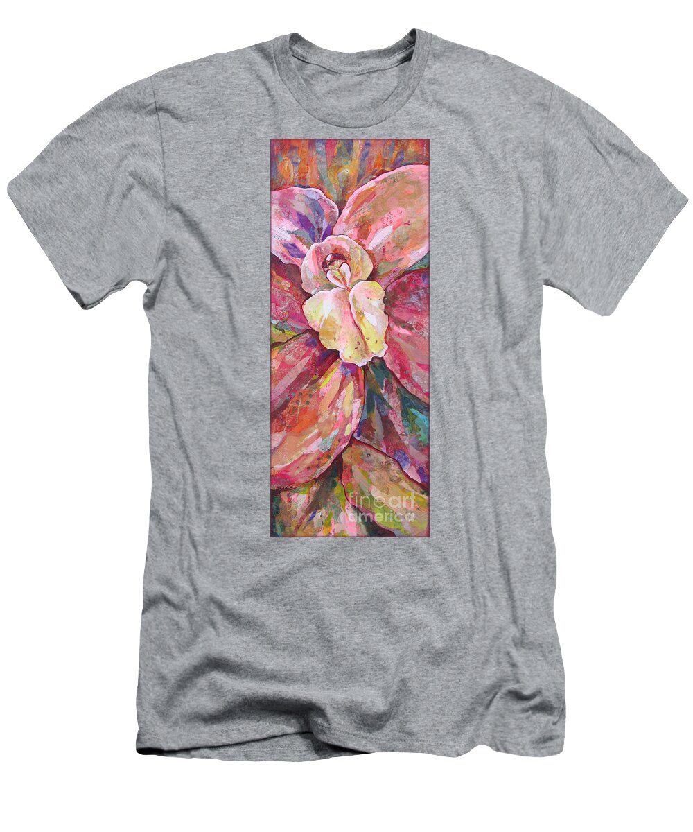 Orchid T-Shirt featuring the painting The Orchid by Shadia Derbyshire