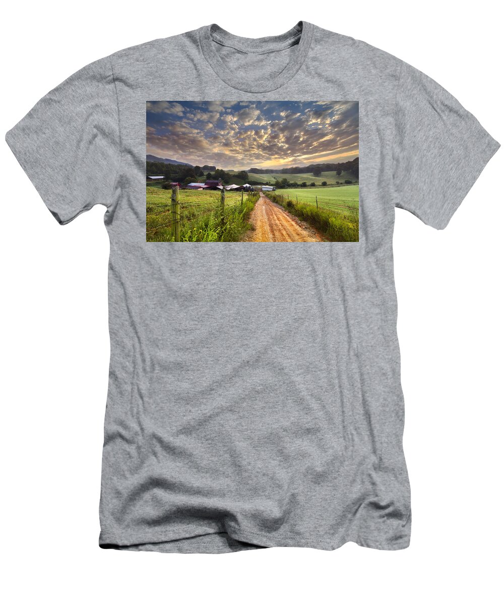 Appalachia T-Shirt featuring the photograph The Old Farm Lane by Debra and Dave Vanderlaan