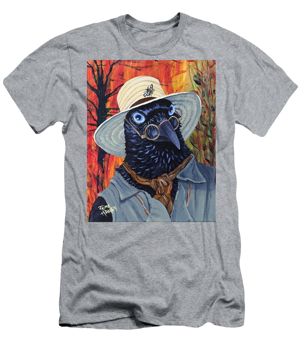Raven T-Shirt featuring the painting The Potter by Jaime Haney by Jaime Haney