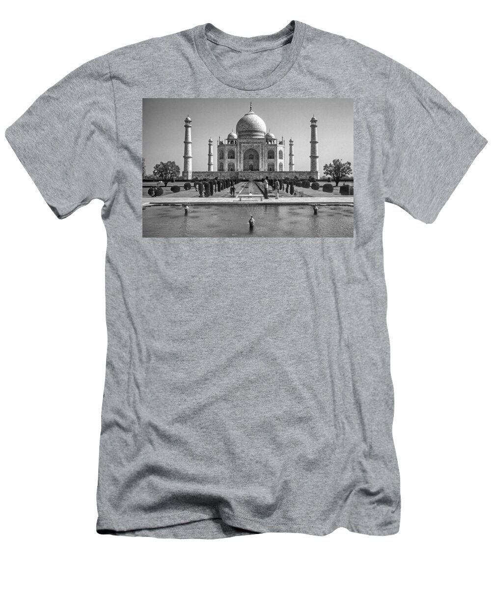 Architecture T-Shirt featuring the photograph The Taj Mahal monochrome by Steve Harrington
