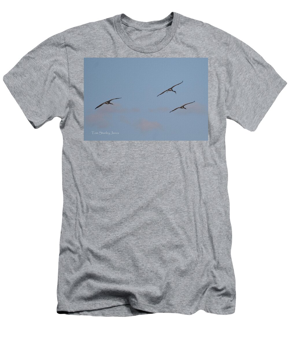 There 's Are Spot T-Shirt featuring the photograph There 's Our Spot Said The Sand hill Crane by Tom Janca