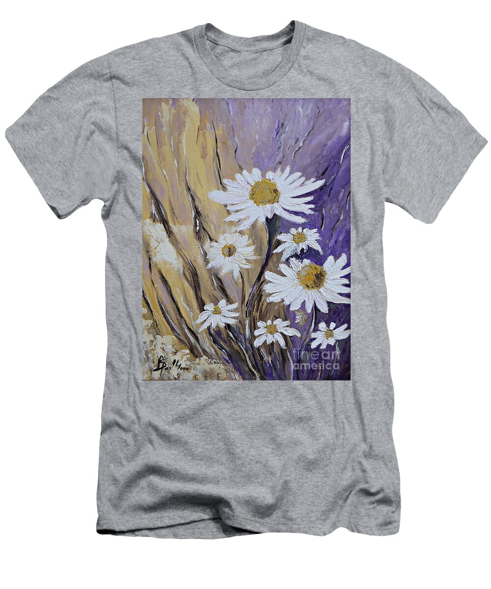 Daisy T-Shirt featuring the painting This spring daisies by Amalia Suruceanu