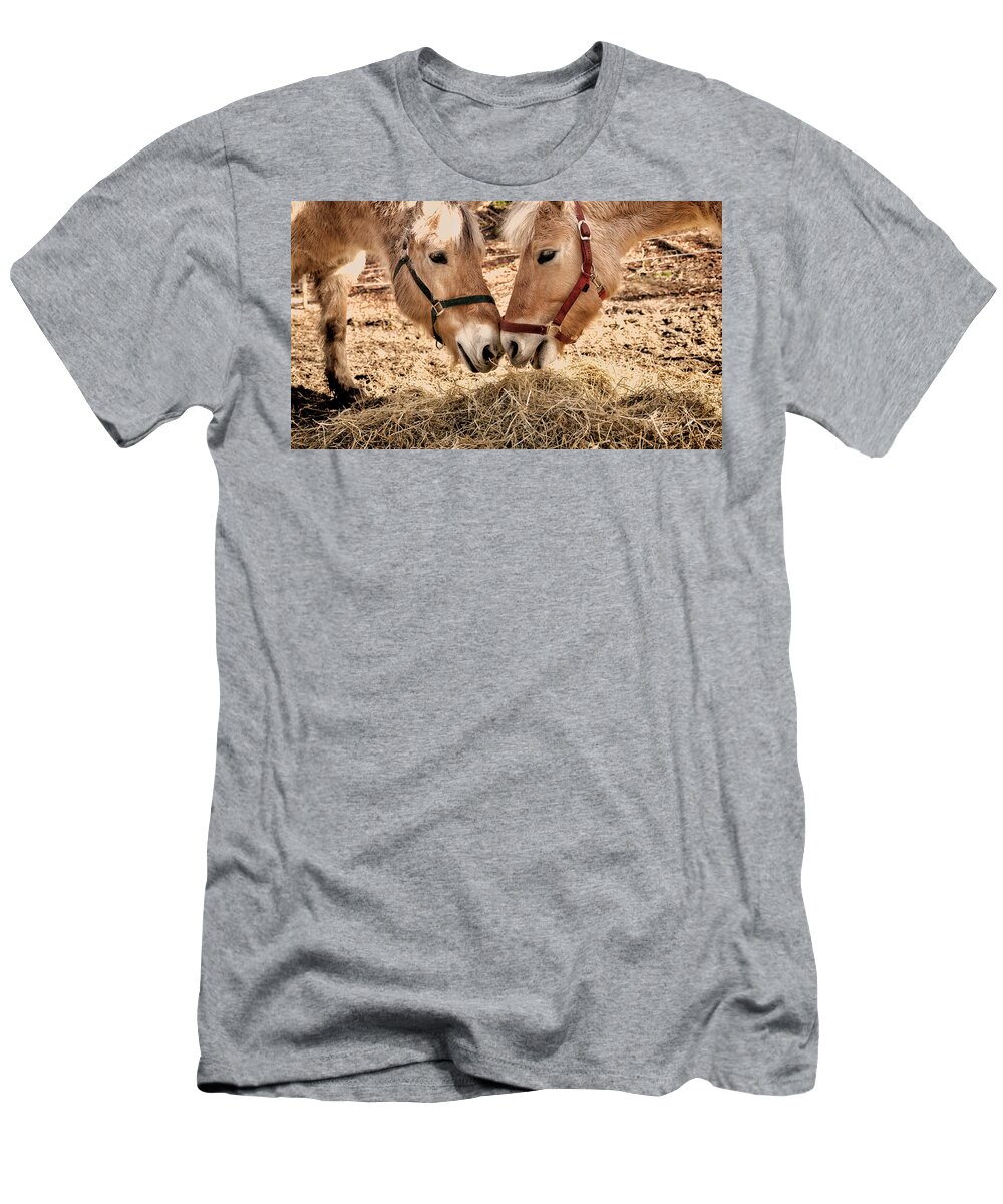 Horses T-Shirt featuring the photograph Two horses by Mike Santis