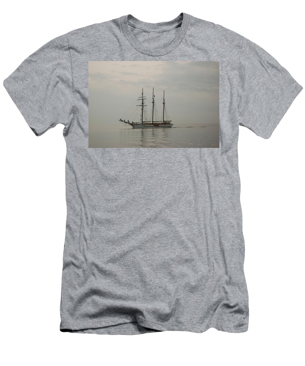 Sailboat T-Shirt featuring the photograph Topsail Schooner Mystic by Christopher James