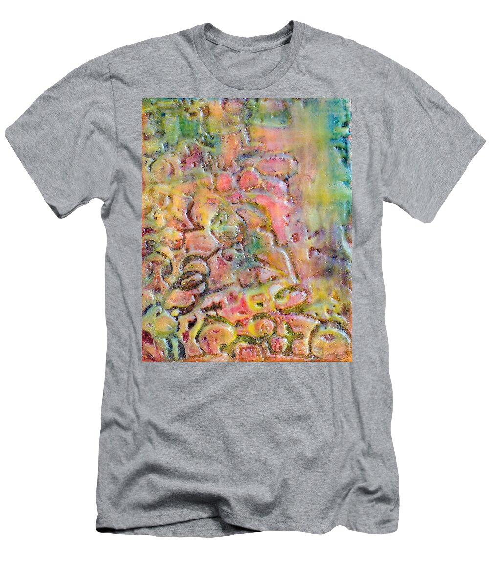 Totem T-Shirt featuring the painting Totem Encaustic by Bellesouth Studio
