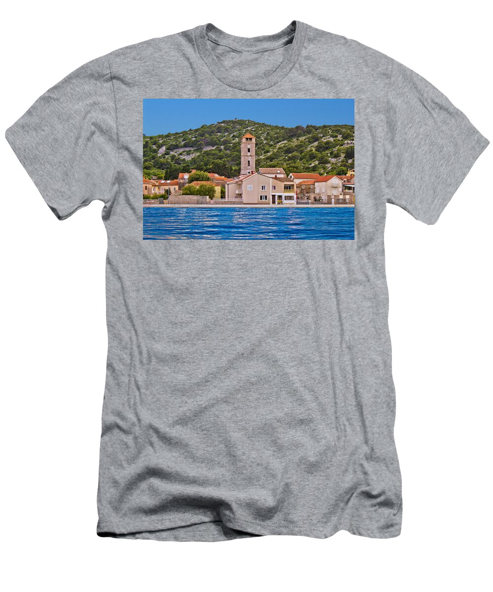 Croatia T-Shirt featuring the photograph Town of Tisno waterfront Croatia by Brch Photography