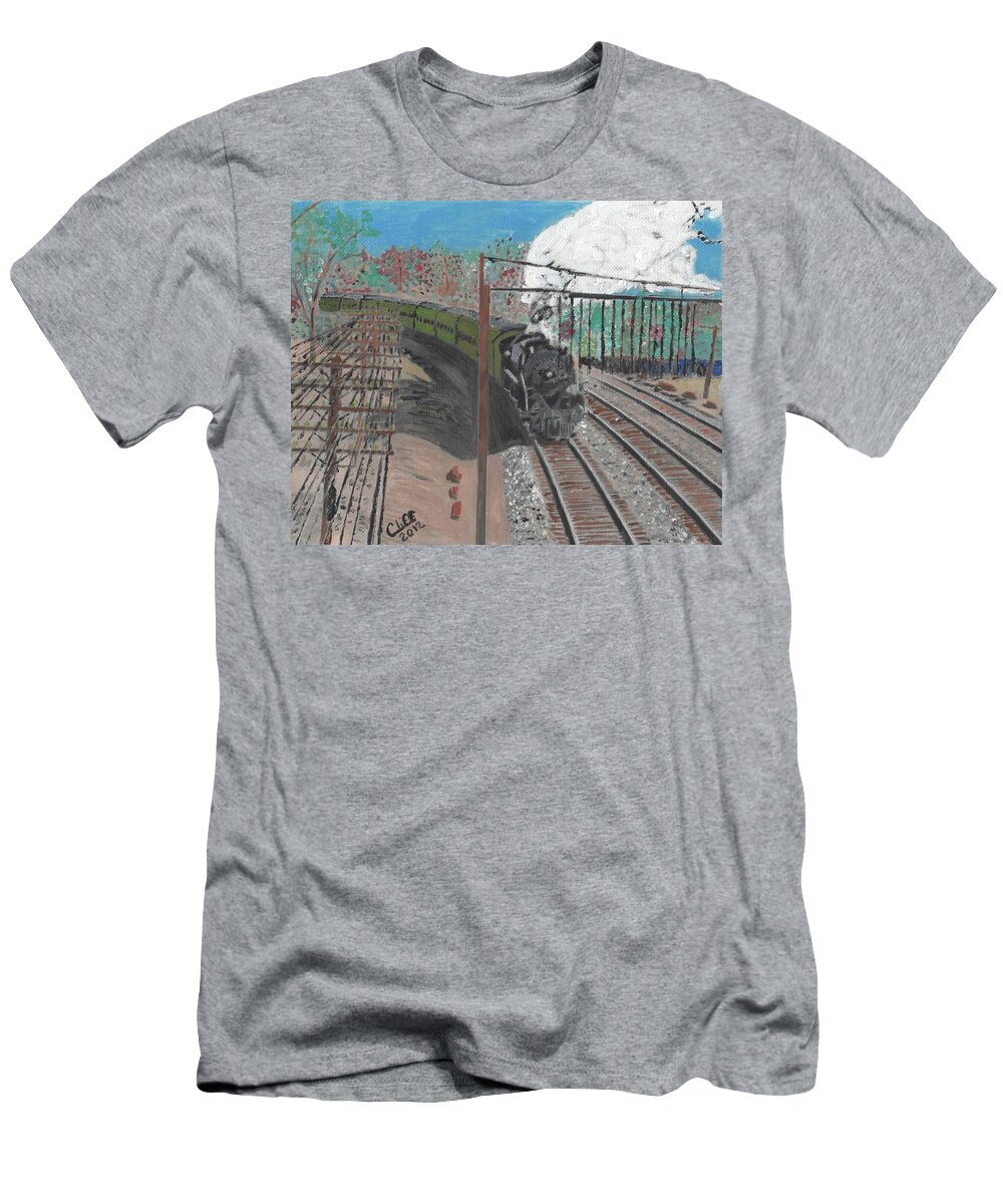 Train T-Shirt featuring the painting Train 641 by Cliff Wilson