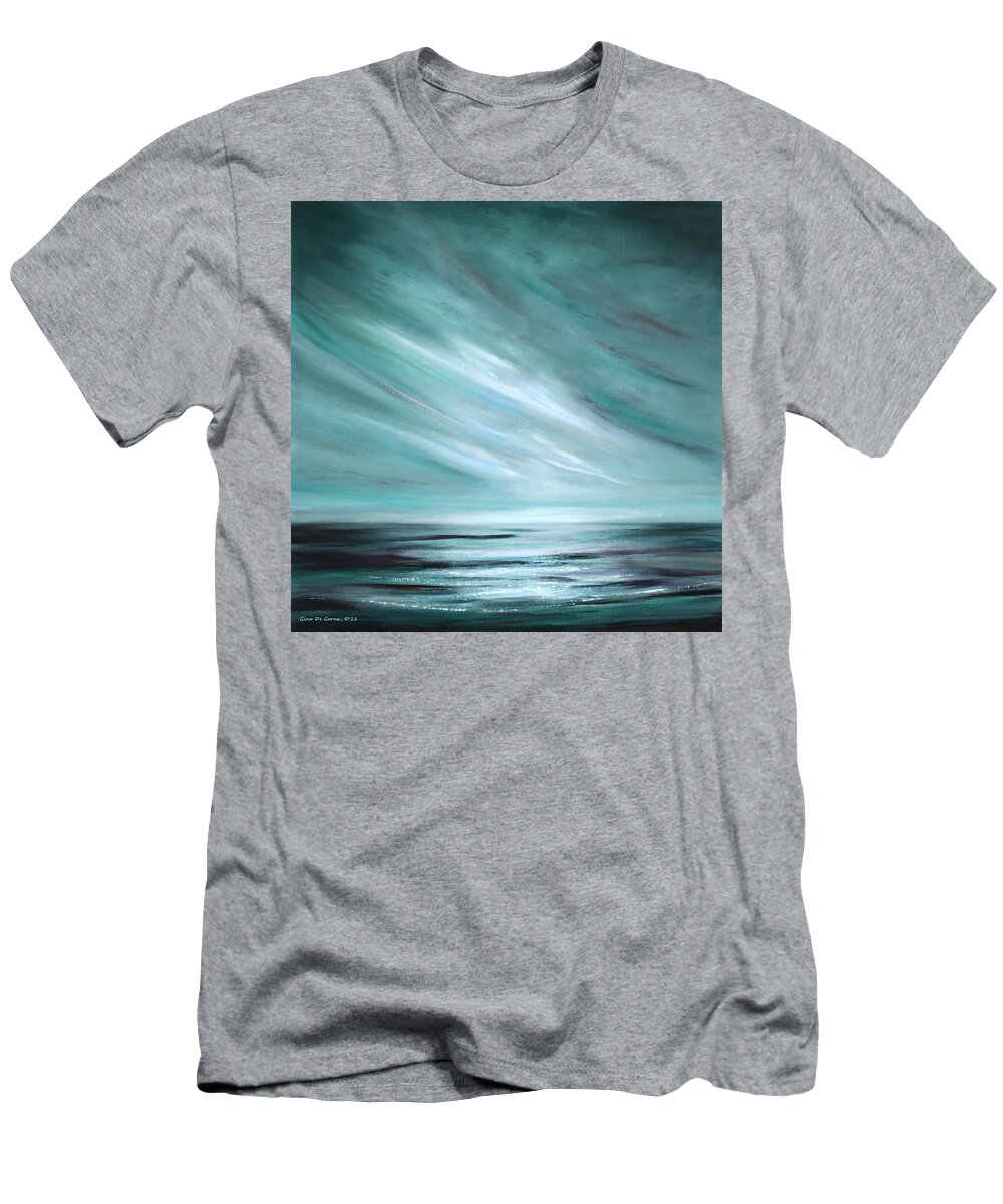 Sunset T-Shirt featuring the painting Tranquility Sunset by Gina De Gorna