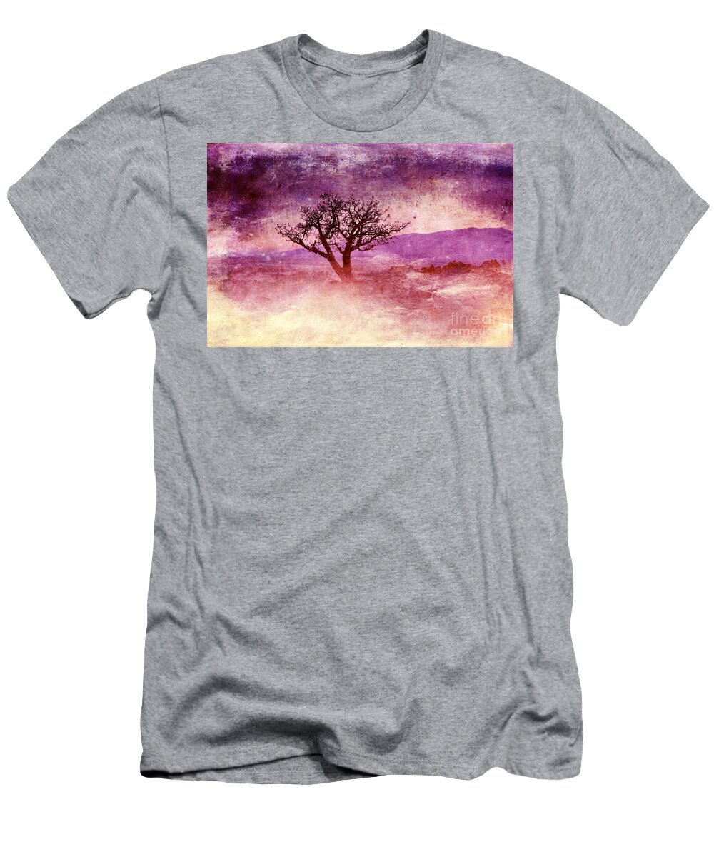 Tree T-Shirt featuring the photograph Tree at Dusk in Waikoloa 4 by Ellen Cotton