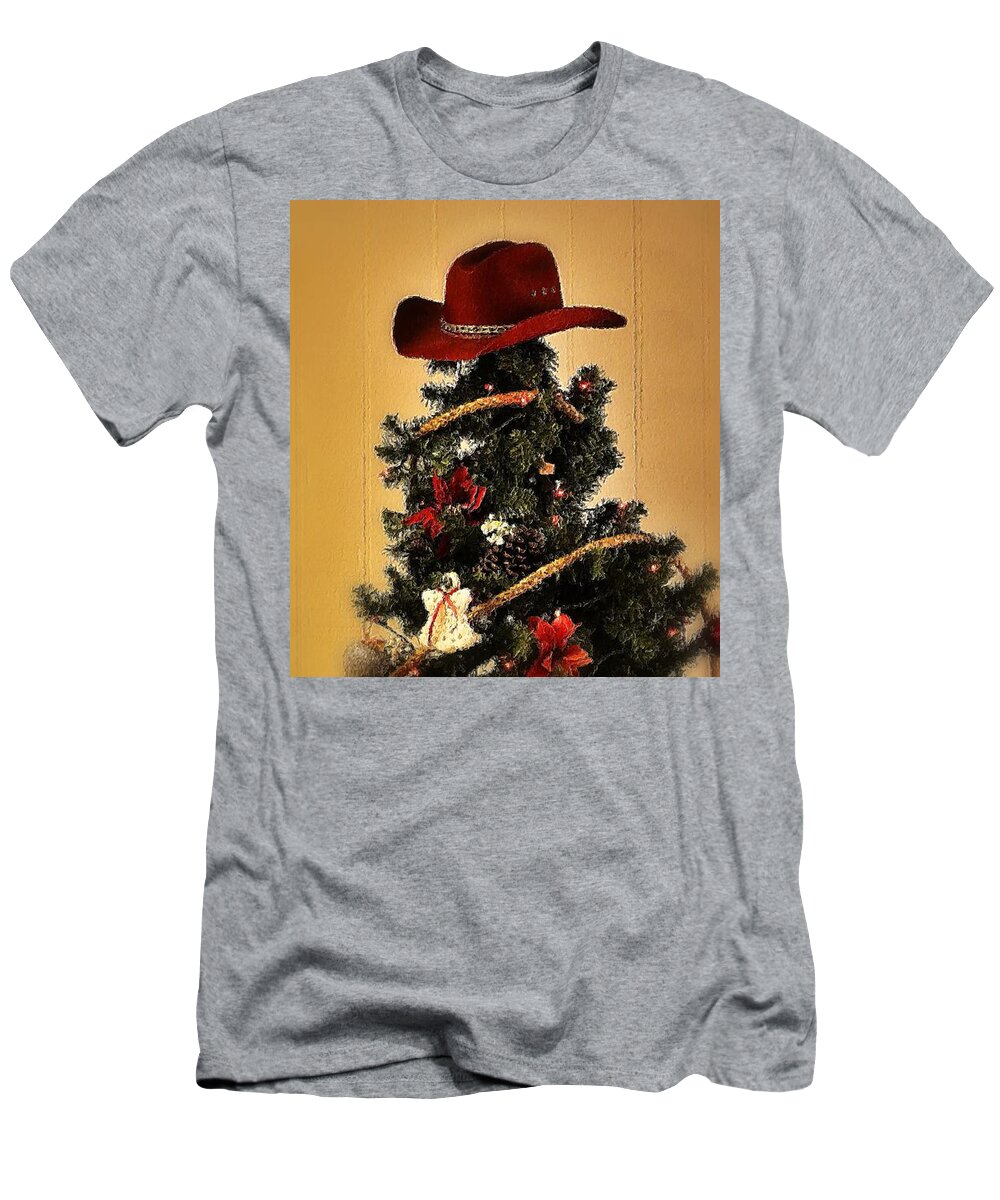 Christmas T-Shirt featuring the photograph Tree Topper Texas Style by Nadalyn Larsen