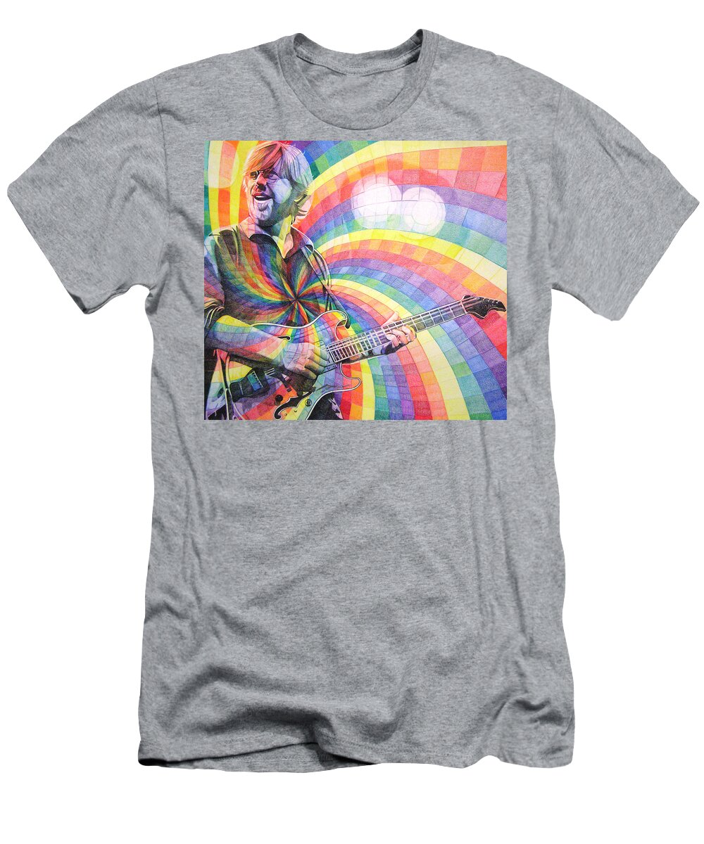 Phish T-Shirt featuring the drawing Trey Anastasio Rainbow by Joshua Morton