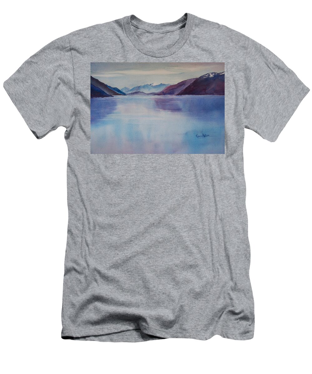 Turnagain Arm Alaska T-Shirt featuring the painting Turnagain Arm in Alaska by Karen Mattson