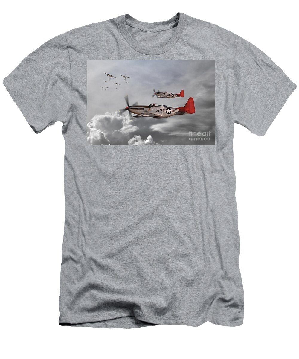 P51 T-Shirt featuring the digital art Tuskegee Airmen by Airpower Art
