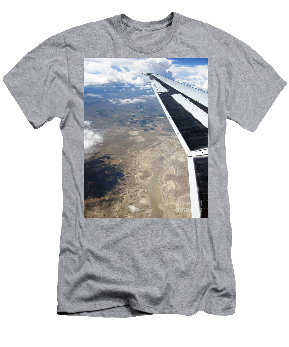 Aviation T-Shirt featuring the photograph Under The Wing Series. #001 by Ausra Huntington nee Paulauskaite