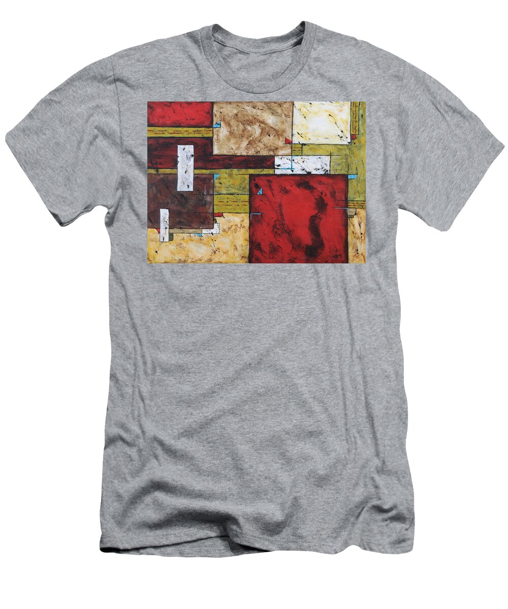 Abstract T-Shirt featuring the painting Urbana by Jim Benest