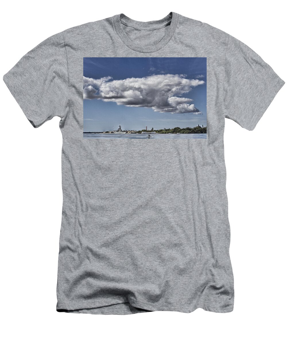 Uss Arizona Memorial T-Shirt featuring the photograph USS Arizona Memorial-Pearl Harbor V2 by Douglas Barnard