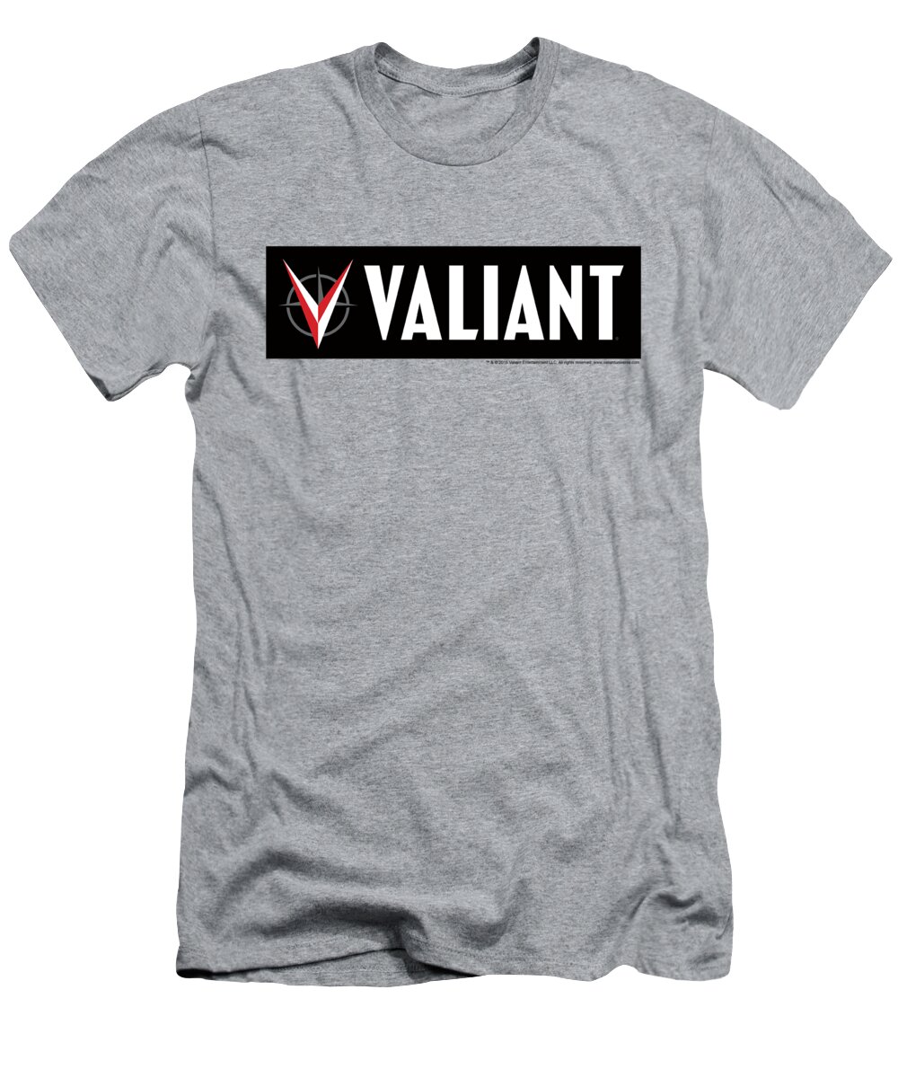  T-Shirt featuring the digital art Valiant - Horizontal Logo by Brand A