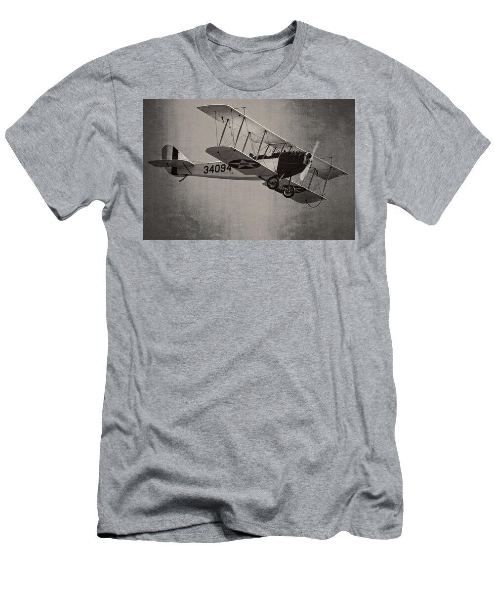 1917 Curtiss Jn-4d T-Shirt featuring the photograph Vintage 1917 Curtiss JN-4D Jenny Flying by Keith Webber Jr