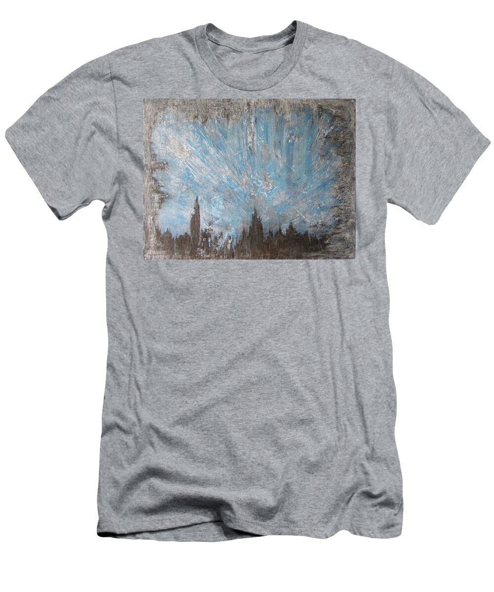 Acryl Painting Structured T-Shirt featuring the painting W2 - smog by KUNST MIT HERZ Art with heart