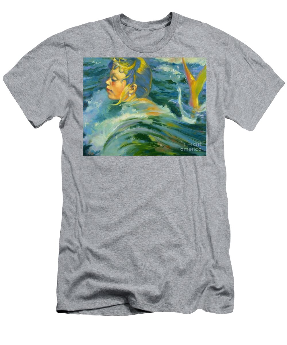 Mermaid T-Shirt featuring the painting Wailua Wave by Isa Maria