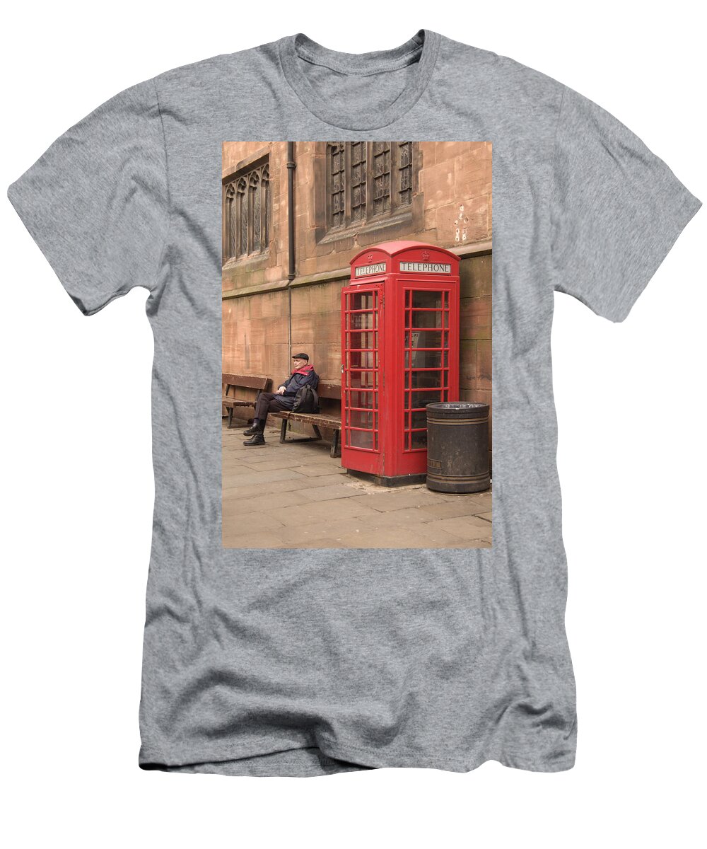 Telephone Booth T-Shirt featuring the photograph Waiting on a Call by Mike McGlothlen